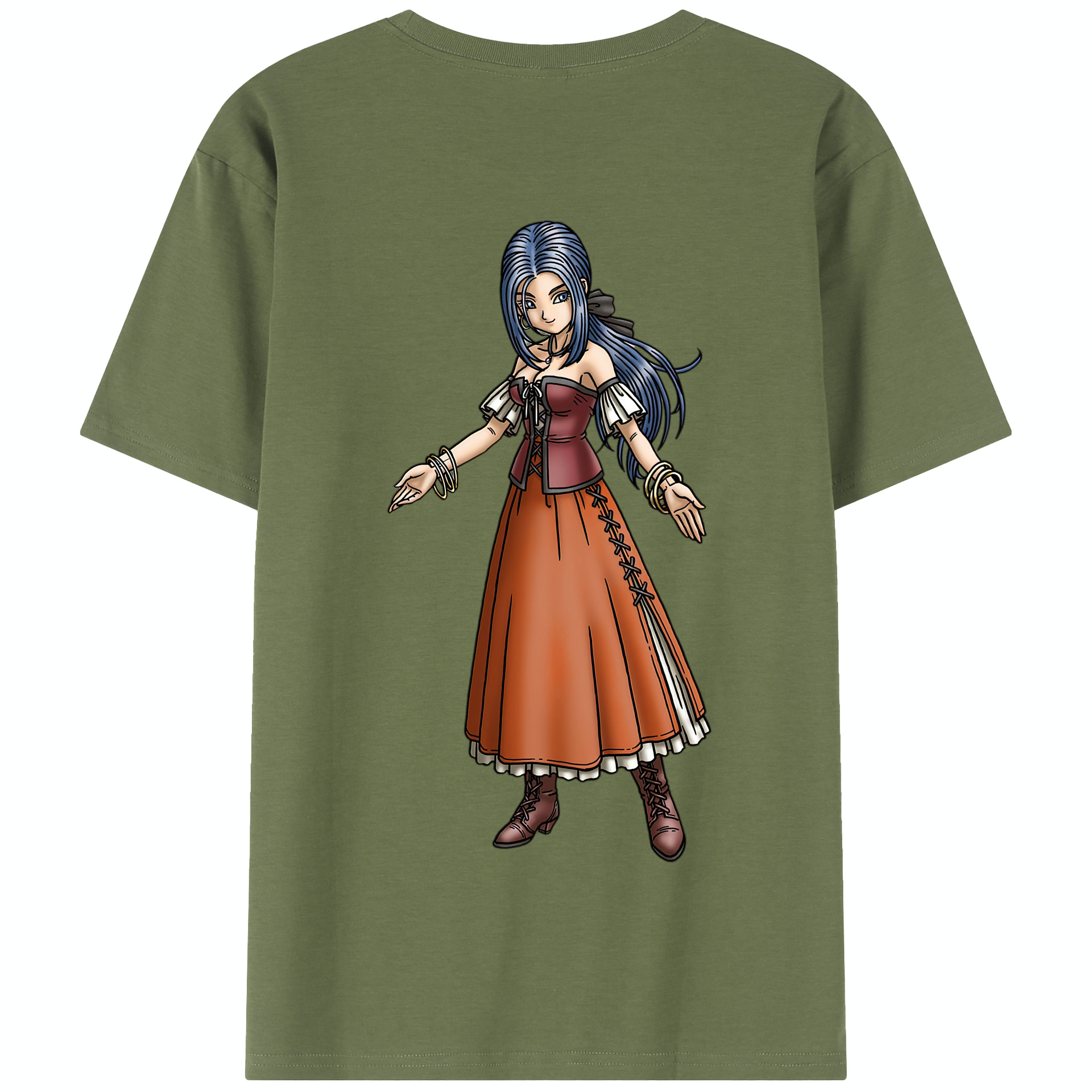 （画像用） ドラゴンクエスト Doragon Kuesuto Dragon Quest 綿100％半袖Tシャツ（背面プリント）